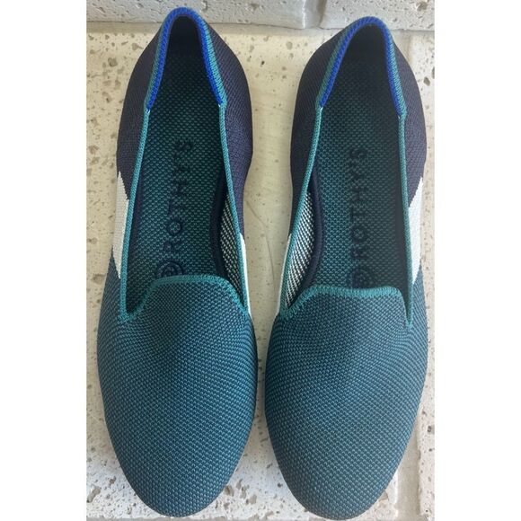 Rothy's Spruce Prep Loafer Women's Size 6.5
Green, Navy, and White - Picture 5 of 13